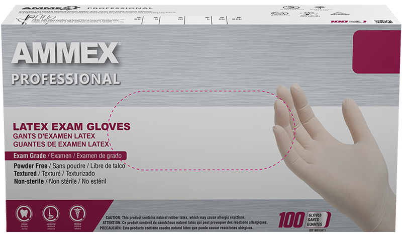 AMMEX Professional - Exam Ivory Latex Gloves (GPPFT) front box image