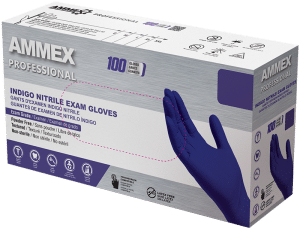 AMMEX Professional - Exam Indigo Nitrile Gloves (AINPF) perspective box image